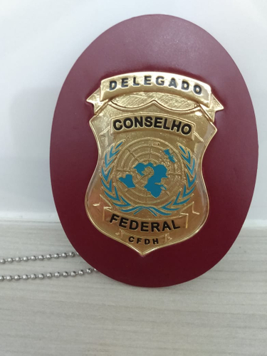 Distintivo / Bolachão Delegado do Cons. Federal de Direitos Humanos - Bolachoes, vista frontal
